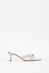 Mach & Mach Clear & Silver Embellished Double Bow Mule