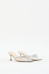 Mach & Mach Clear & Silver Embellished Double Bow Mule
