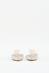 Mach & Mach Clear & Silver Embellished Double Bow Mule