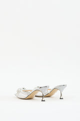 Mach & Mach Clear & Silver Embellished Double Bow Mule