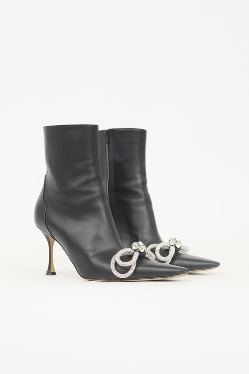 Mach & Mach Leather Double Bow Boot