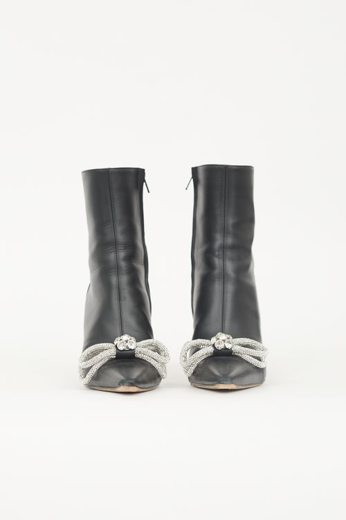 Mach & Mach Leather Double Bow Boot