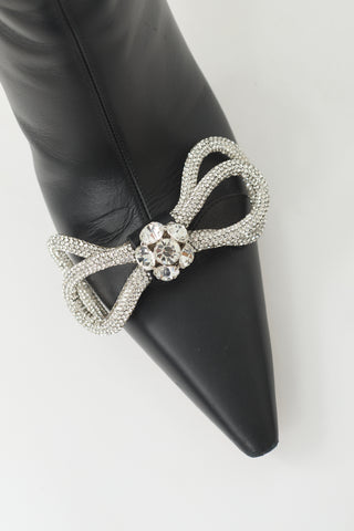 Mach & Mach Leather Double Bow Boot
