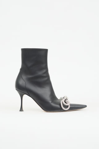 Leather Double Bow Boot