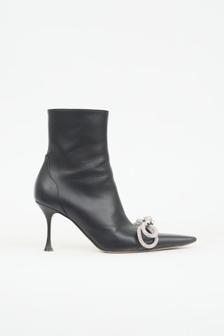 Leather Double Bow Boot