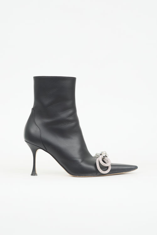 Leather Double Bow Boot