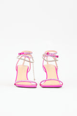Mach & Mach Satin Embellished Heart Sandal