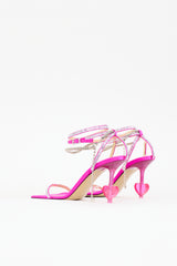 Mach & Mach Satin Embellished Heart Sandal