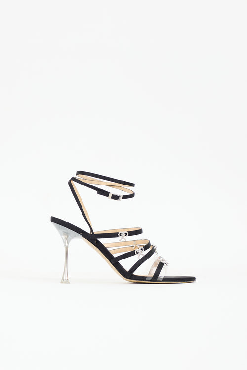 Mach & Mach Satin Embellished Camille Sandal