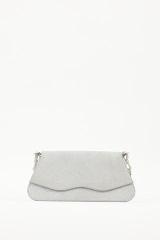 Mach & Mach Silver Sparkle Bow Shoulder Bag