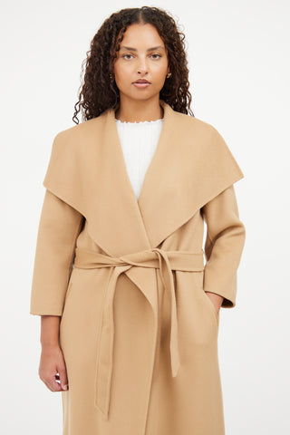 Mackage Brown Wool Wrap Jacket