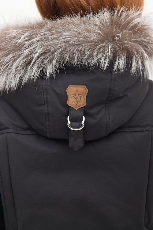 Mackage Black Down & Fur Trim Glen 2-in-1 Jacket