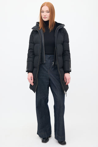 Mackage Black Down & Shearling Reynold Puffer Coat