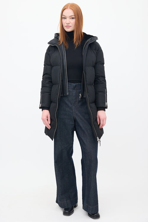 Mackage Black Down & Shearling Reynold Puffer Coat