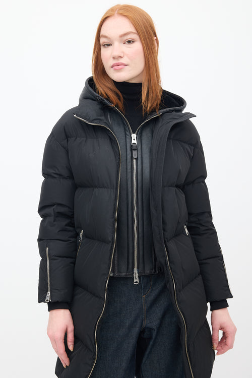 Mackage Black Down & Shearling Reynold Puffer Coat
