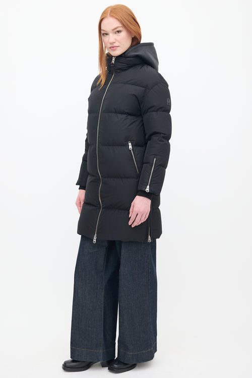 Mackage Black Down & Shearling Reynold Puffer Coat