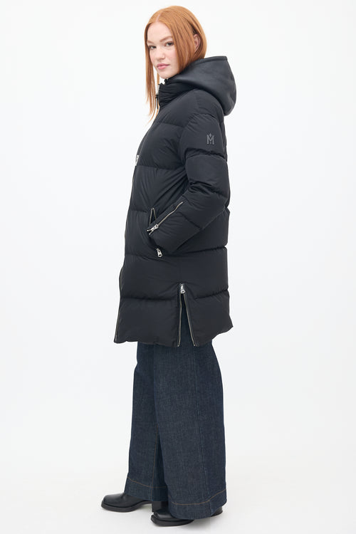 Mackage Black Down & Shearling Reynold Puffer Coat