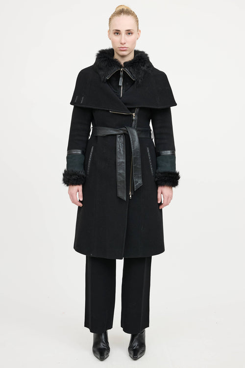 Mackage Wool Fur Trim Coat