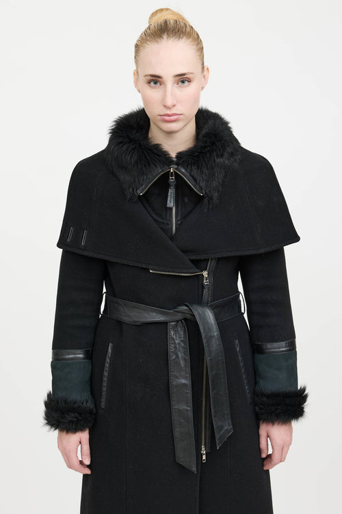 Mackage Wool Fur Trim Coat