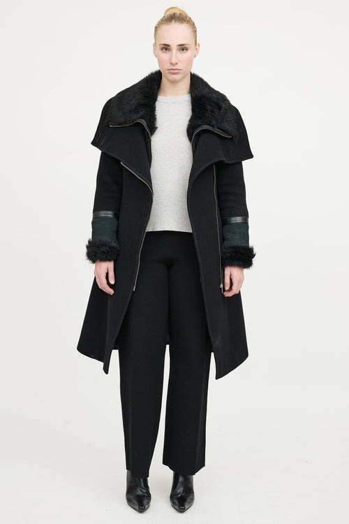 Mackage Wool Fur Trim Coat
