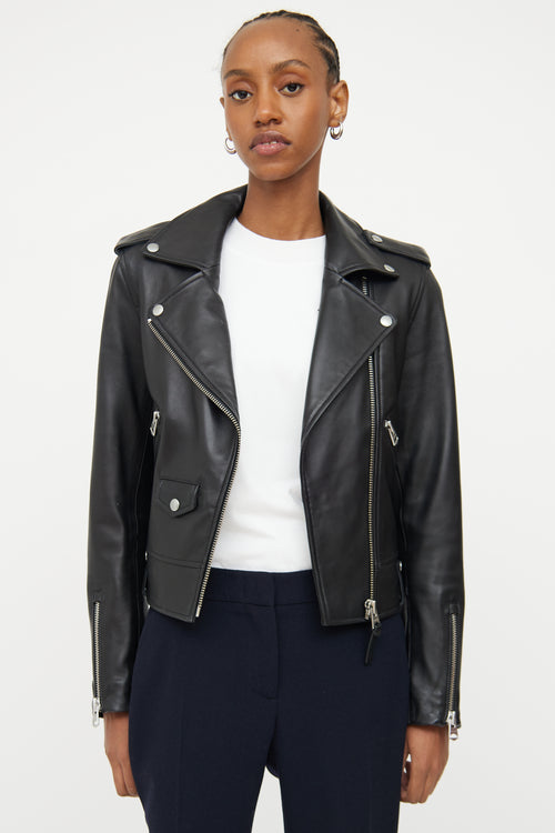 Mackage Black Leather Baya Jacket