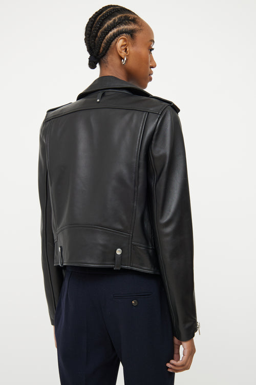 Mackage Black Leather Baya Jacket