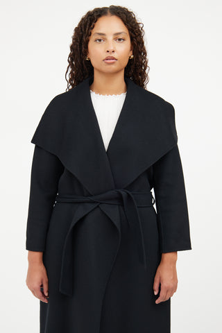 Mackage Black Wool Wrap Jacket