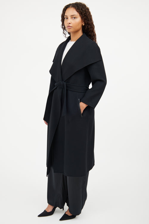 Mackage Black Wool Wrap Jacket