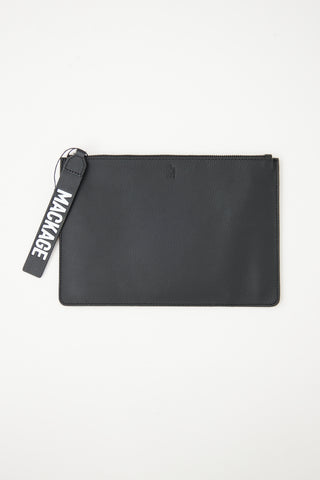 Black Darcy Leather Clutch