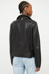 Mackage Black Leather Moto Jacket