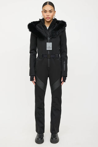 Mackage Elle-Z Techno Fur Trim Jumpsuit