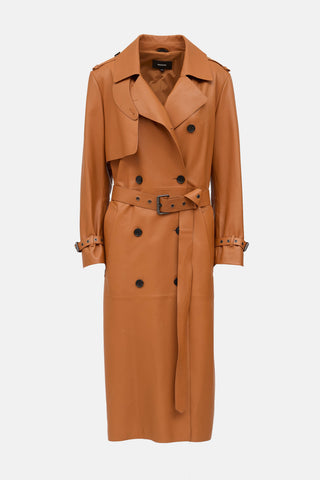 Mackage Leather Gael-V Maxi Trench Coat