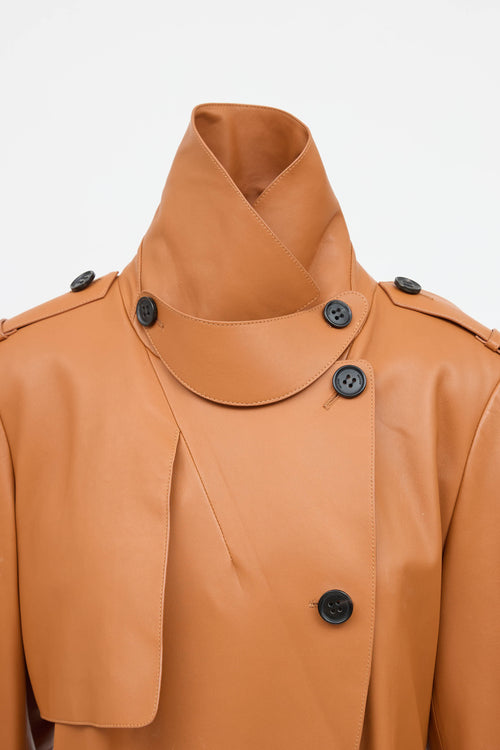 Mackage Leather Gael-V Maxi Trench Coat