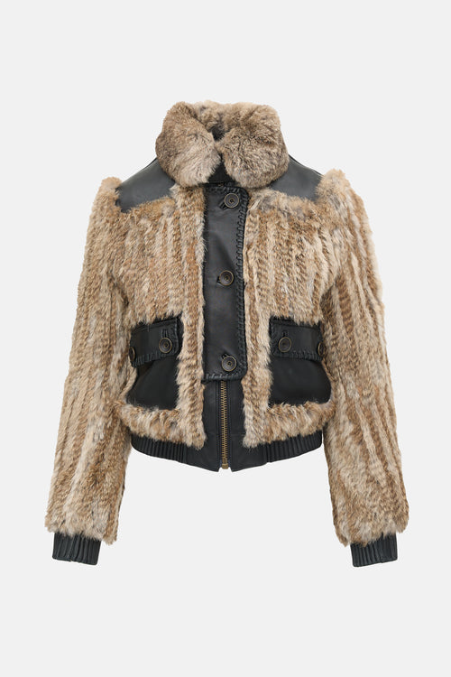 Mackage Fur & Leather Aviator Jacket