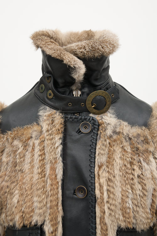 Mackage Fur & Leather Aviator Jacket