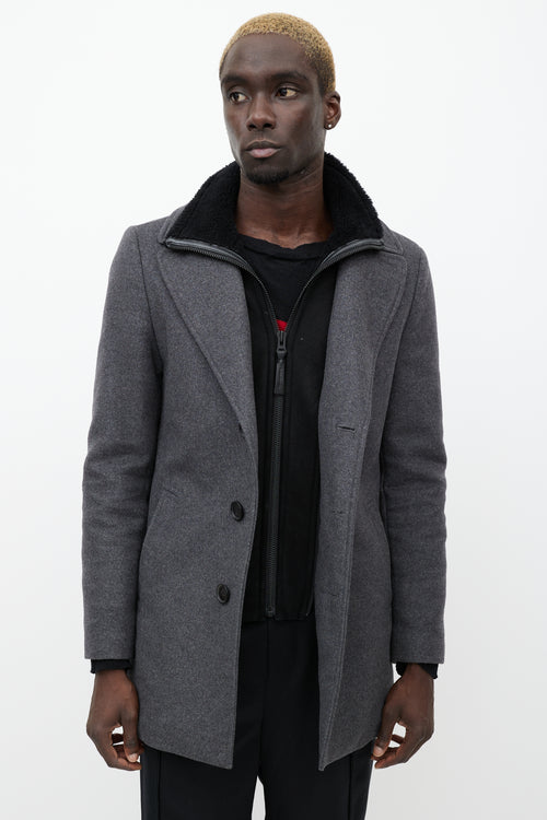 Mackage Grey Wool & Cashmere Blend Dillon Coat