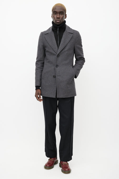 Mackage Grey Wool & Cashmere Blend Dillon Coat