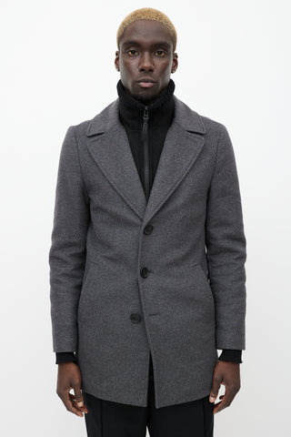 Mackage Grey Wool & Cashmere Blend Dillon Coat