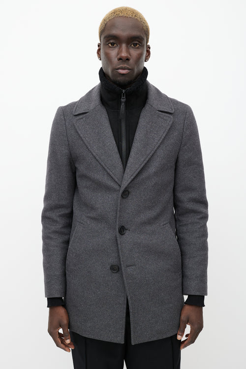 Mackage Grey Wool & Cashmere Blend Dillon Coat