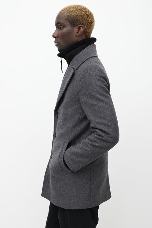 Mackage Grey Wool & Cashmere Blend Dillon Coat