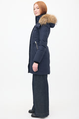 Mackage Navy Down & Fur Trim Parka