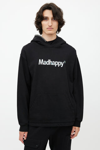 Madhappy Black & Silver Holographic Logo Hoodie