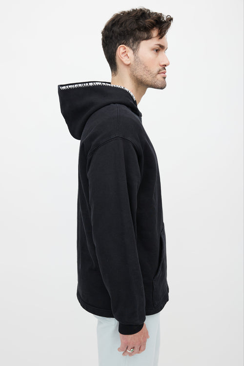 Madhappy Black & White Embroidered Hoodie
