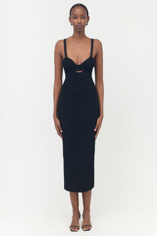 Magda Burtrym Ribbed Knit Midi Dress