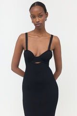 Magda Burtrym Ribbed Knit Midi Dress