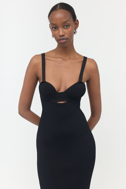 Magda Burtrym Ribbed Knit Midi Dress