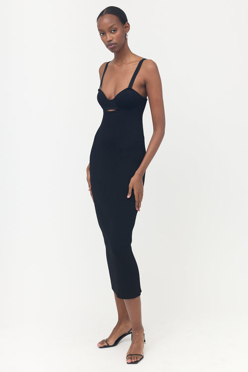 Magda Burtrym Ribbed Knit Midi Dress
