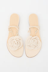 Magda Butrym Leather Crochet Flower Sandal