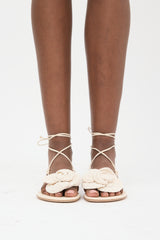 Magda Butrym Leather Crochet Flower Sandal