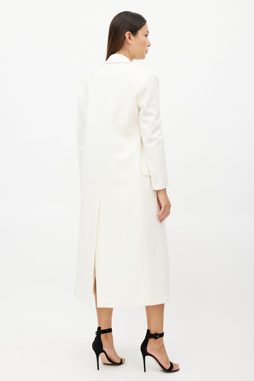 Magda Butrym White Double Breasted Wool Coat